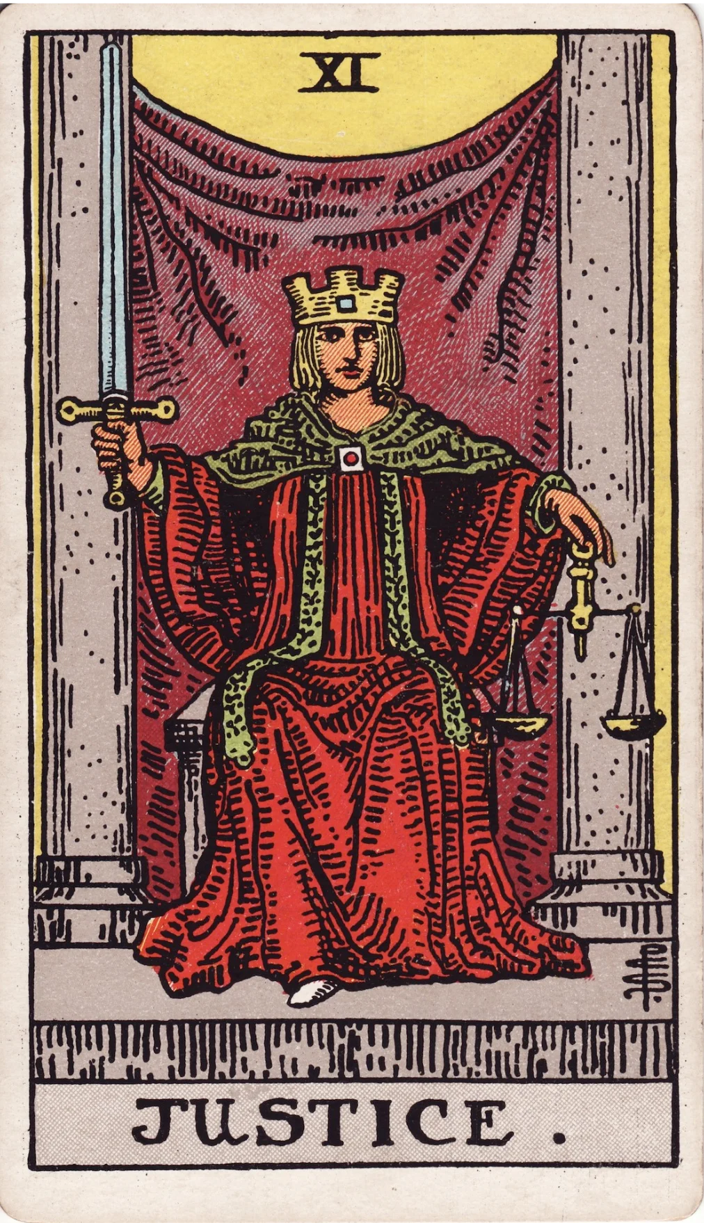 Tarot Adalet kartı